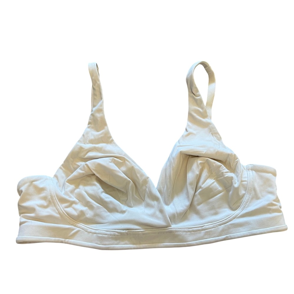 Soma Embraceable Wirefree Unlined Bra 38B White Adjustable Straps 5546